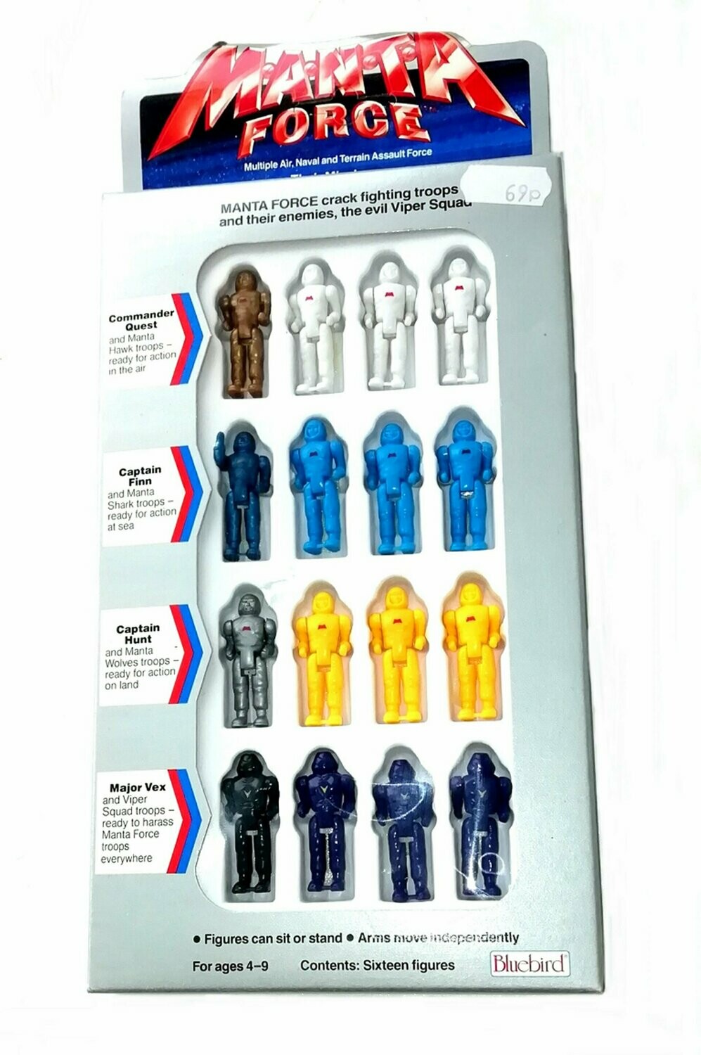 1987 Bluebird Toys ~ Manta Force ~ Viper Squad ~ BATTLE FIGURE PACK ~ New MOSC