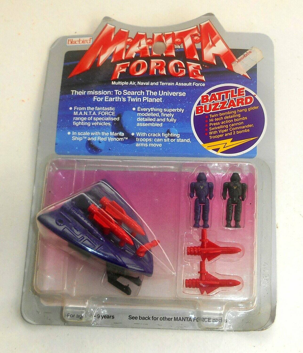 1987 Bluebird Toys ~ Manta Force ~ Viper Squad ~ BATTLE BUZZARD ~ New MOSC