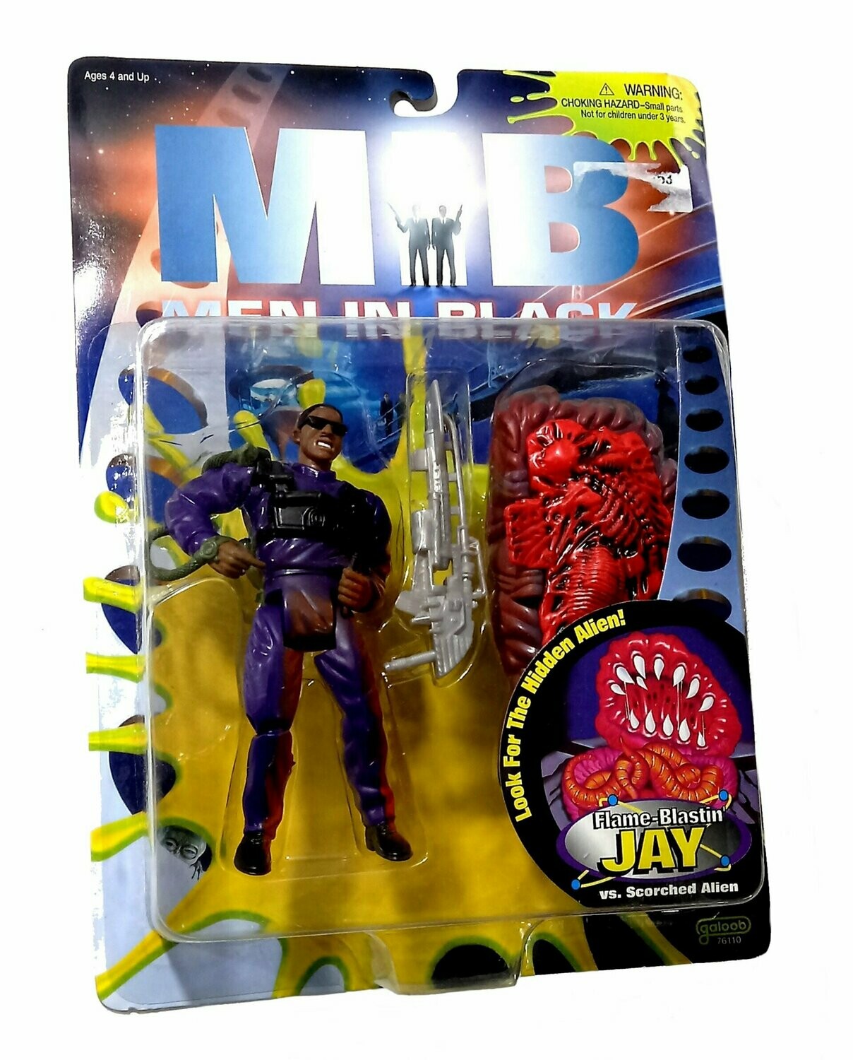 Vintage 1997 Galoob Toys - Men in Black - FLAME BLASTIN' JAY - Action Figure MOC