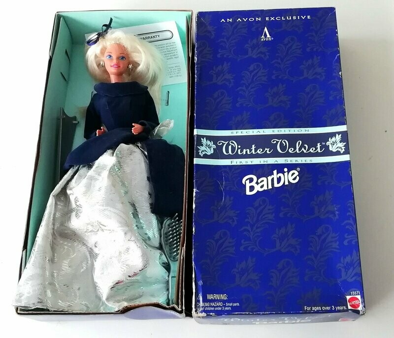 1995 Barbie Dolls ~ AVON Special Edition ~ WINTER VELVET BARBIE ~ MIB
