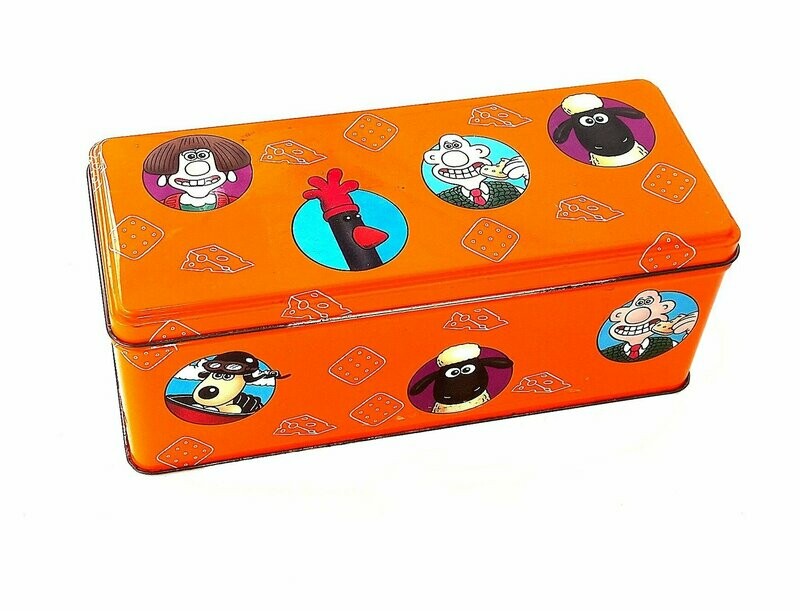 1989 Aardman ~ Wallace & Gromit Ltd ~ JACOB'S CRACKER TIN ~ Full of Crackers