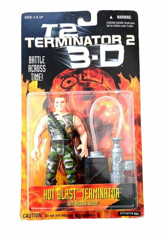 Vintage 1997 Kenner Toys ~ Teminator 2 ~ HOT BLAST TERMINATOR ~ New MOC