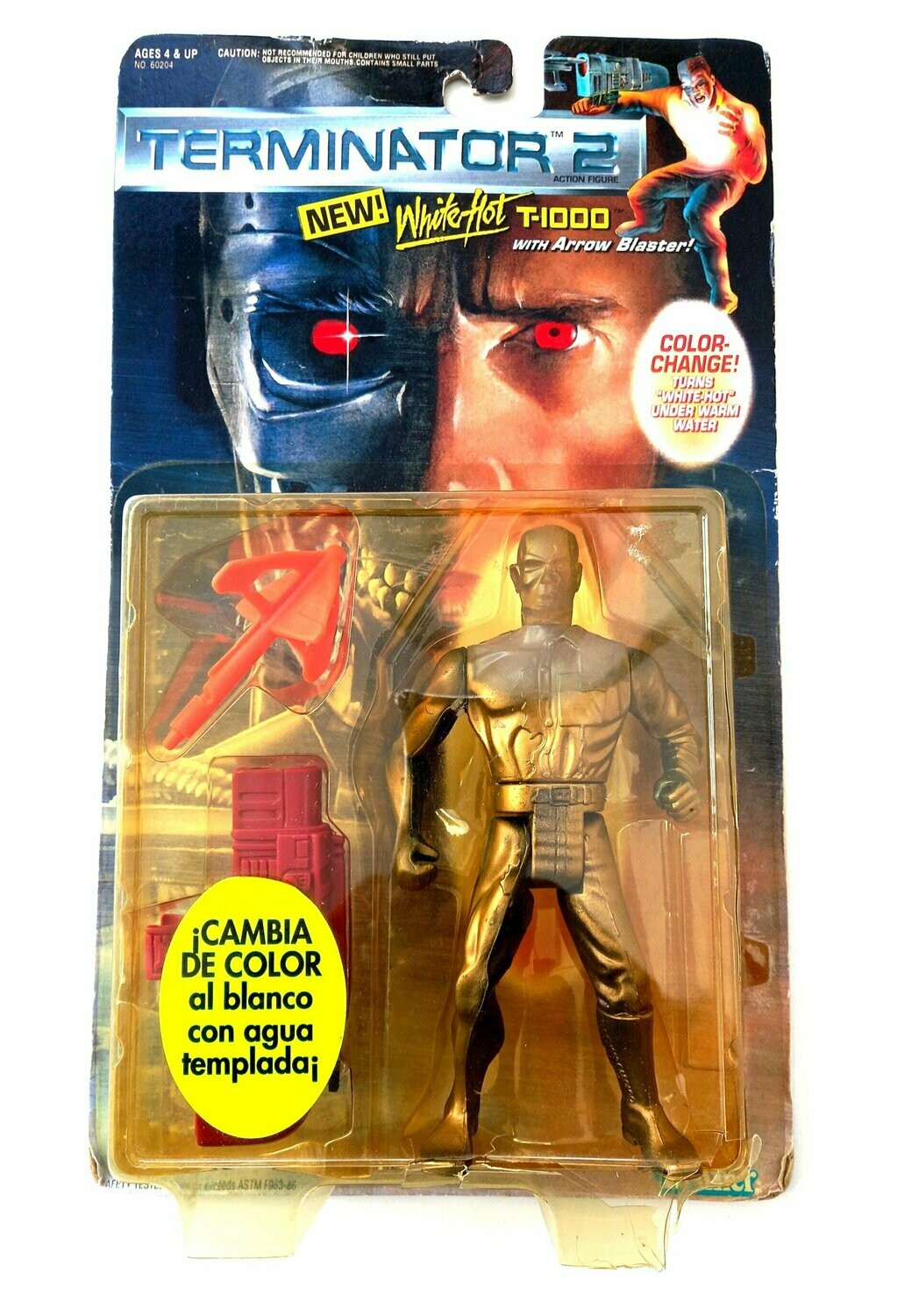 Vintage 1993 Kenner Toys ~ Teminator 2 ~ WHITE HOT T-1000 ~ New MOC