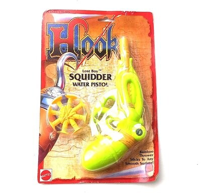 Vintage 1991 Mattel Toys - Hook ~ Peter Pan ~ SQUIDDER Water Pistol ~ New on Card MOC