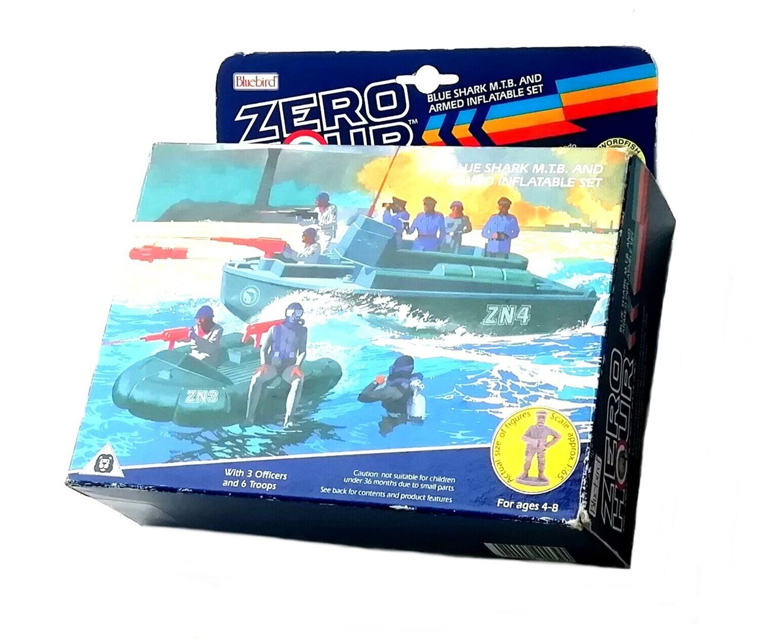 1989 Bluebird Toys - Zero Hour ~ ZN3 ZN4 Blue Shark M.T.B. and Armed Inflatable Set