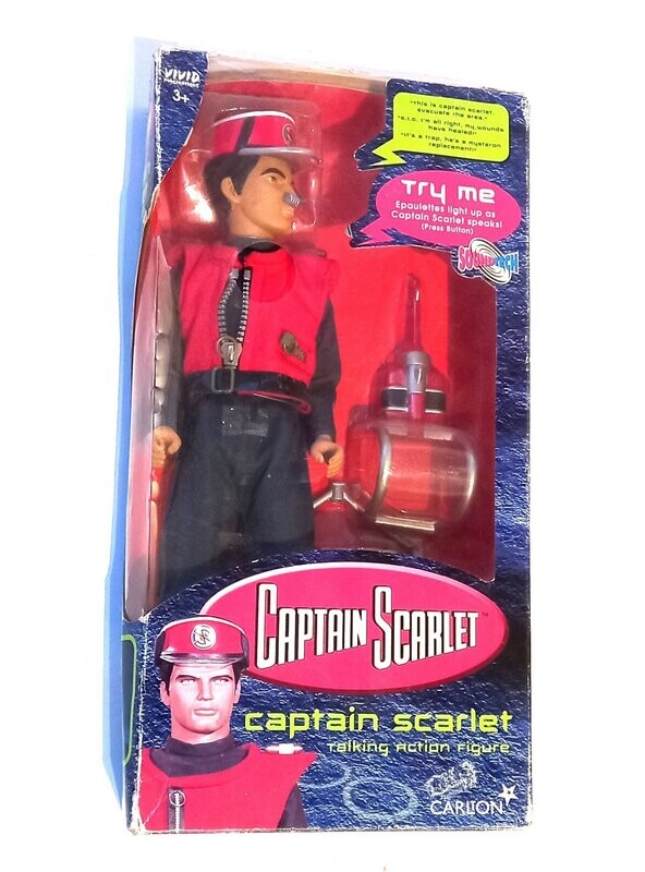 Vintage 2001 Vivid Toys ~ Captain Scarlet ~ CAPTAIN SCARLET ~ 12" Talking Doll