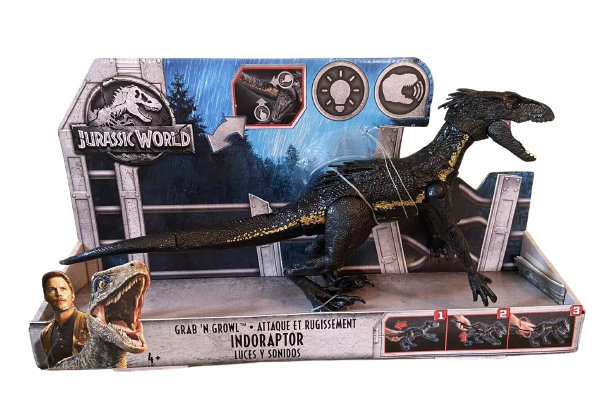 Jurassic World ~ Grab 'N Growl ~ INDORAPTOR ~ 2018 Mattel Toys