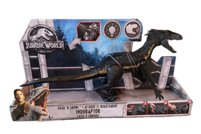 Jurassic World ~ Grab 'N Growl ~ INDORAPTOR ~ 2018 Mattel Toys