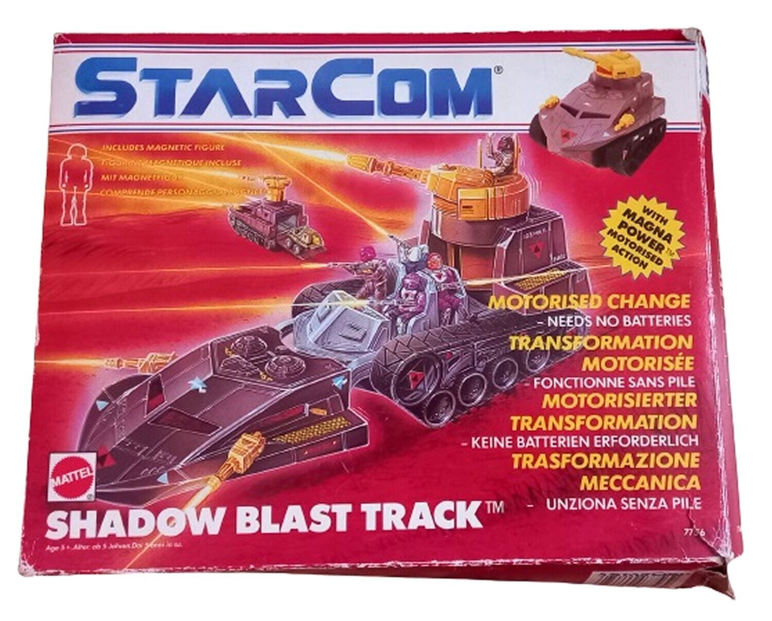 1990 Mattel Toys - Starcom ~ SHADOW BLAST TRACK Enemy Tank / Transport ~ Boxed
