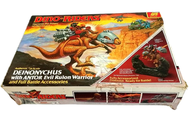 Dino Riders DEINONYCHUS with ANTOR Evil Rulon Warrior ~ 1987 Tyco Toys