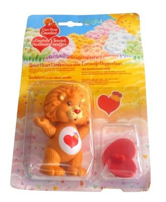 Vintage 1985 Care Bears BRAVE HEART LION Poseable Figure on Card