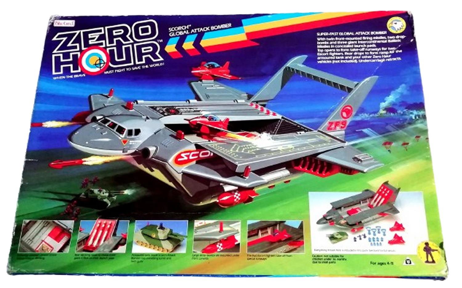 Bluebird Zero Hour ZF9 ZA8 ZF14 Scorch Global Attack Bomber - Vintage 1990 Bluebird Toys
