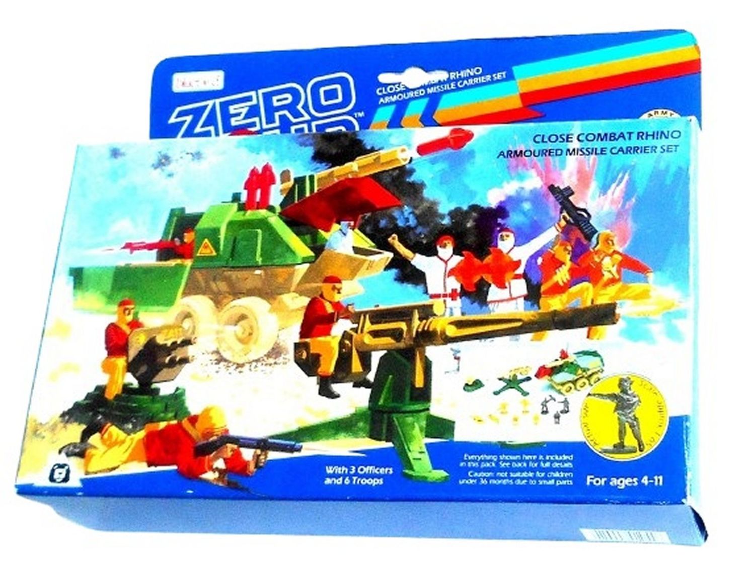 Bluebird Zero Hour ZA7 ZA10 ZA11 Anti-Tank Gun, Rhino & Machine Gun Nest - Vintage 1990 Bluebird Toys
