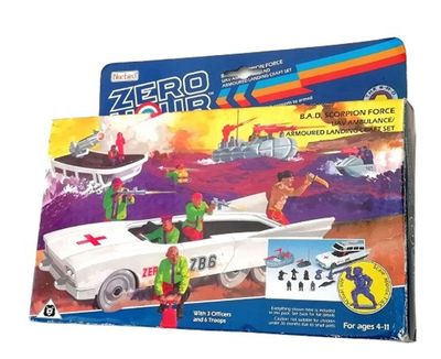 Bluebird Zero Hour ZB6 ZB7 ZB8 UAV Ambulance, Landing Craft & Jetski - Vintage 1990 Bluebird Toys