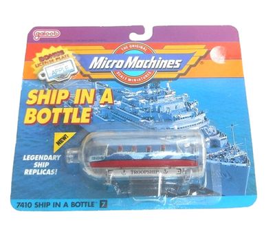 Micro Machines Ship in a Bottle #7410 TROOPSHIP - Vintage 1998 Lewis Galoob