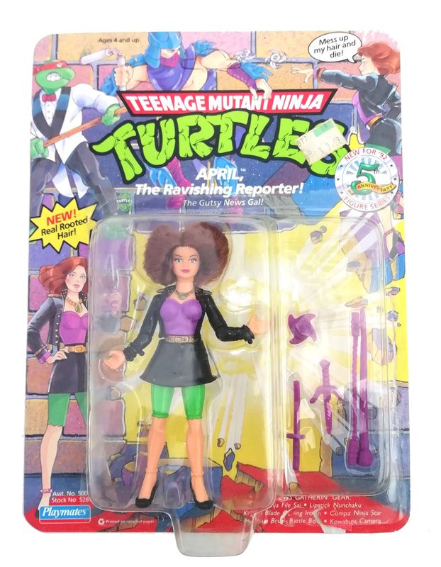 TMNT Teenage Mutant Ninja Turtles RAVISHING REPORTER APRIL - Vintage 1992 Playmates Toys TMNT Teenage Mutant Ninja Turtles RAVISHING REPORTER APRIL - Vintage 1992 Playmates Toys