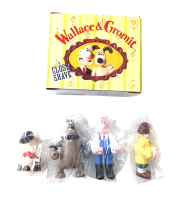 Wallace & Gromit - A CLOSE SHAVE 4 x Figure Box Set 1989 Vivid Imaginations Wallace & Gromit - A CLOSE SHAVE 4 x Figure Box Set 1989 Vivid Imaginations
