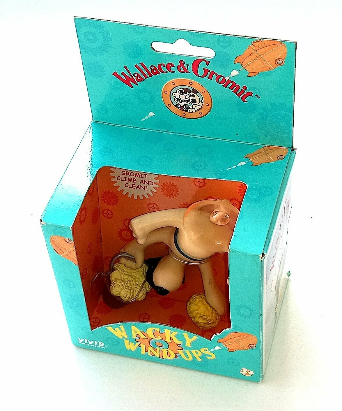 Wallace & Gromit - Wacky Wind-ups GROMIT WINDOW CLEANER 1989 Vivid Wallace & Gromit - Wacky Wind-ups GROMIT WINDOW CLEANER 1989 Vivid
