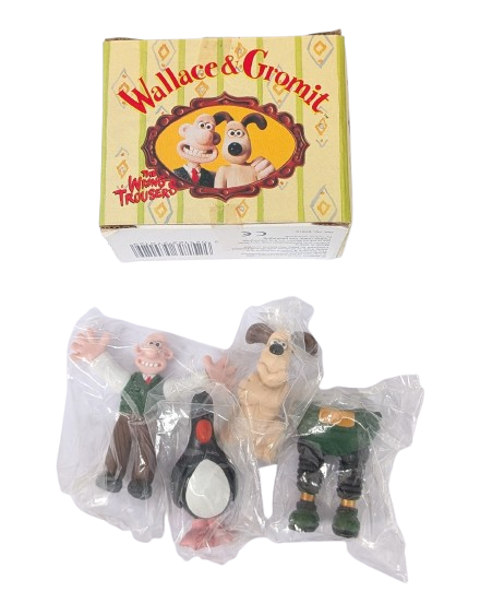 Wallace & Gromit - THE WRONG TROUSERS 4 x Figure Box Set 1989 Vivid Imaginations Wallace & Gromit - THE WRONG TROUSERS 4 x Figure Box Set 1989 Vivid Imaginations