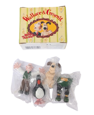 Wallace & Gromit - THE WRONG TROUSERS 4 x Figure Box Set 1989 Vivid Imaginations Wallace & Gromit - THE WRONG TROUSERS 4 x Figure Box Set 1989 Vivid Imaginations