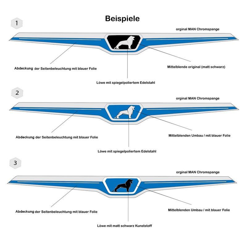 LED Beleuchtete Chromspange/ Löwe / TGX / TGS LED Beleuchtete Chromspange/ Löwe / TGX / TGS