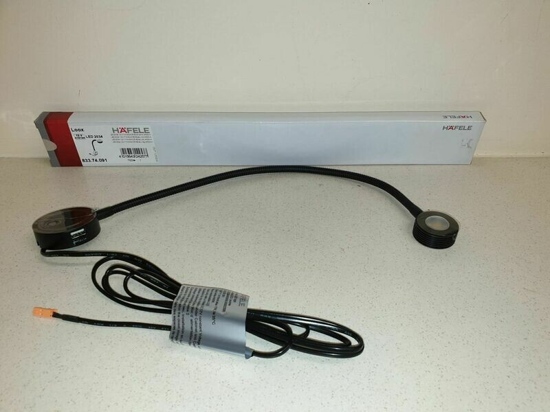 Hafele LED low power 12V goose neck light + USB port CARAVAN MOTORHOME VW CAMPER