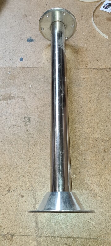 Table leg with floor cup and mount plate