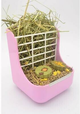 Hay and Food Feeder 2 in 1 Hay holder and Food Feeder Bowls Rabbit Guinea Pig and Other Small Animals 2 in 1