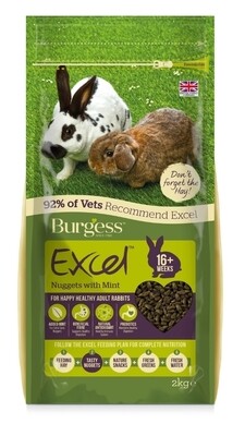 Burgess Excel Rabbit Pellets with Mint 2kg (Best Before: 27 Jan 2023)