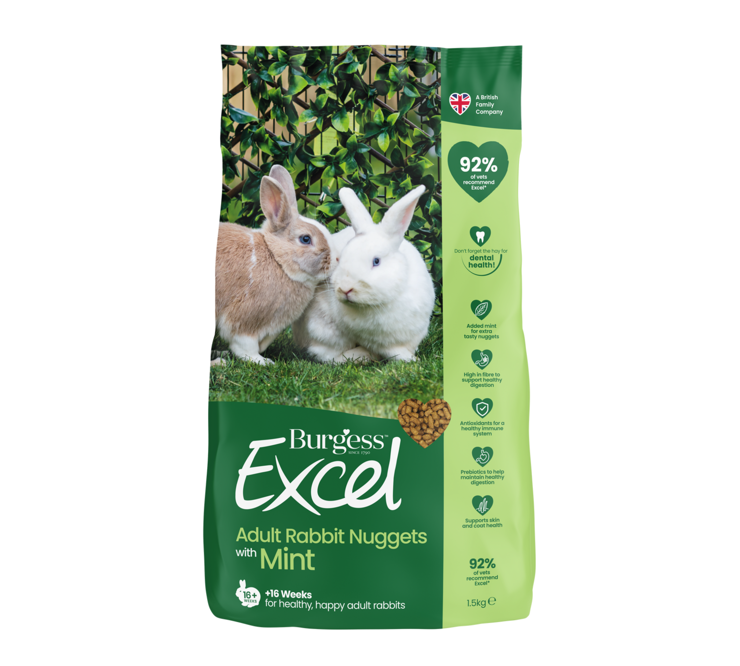 Burgess Excel Rabbit Pellets with Mint 1.5kg (Best Before: 30 Oct 2023)