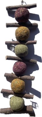 Timothy Hay Ball And Apple Tree Stick Toy