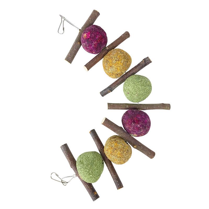 Timothy Hay Ball And Apple Tree Stick Toy