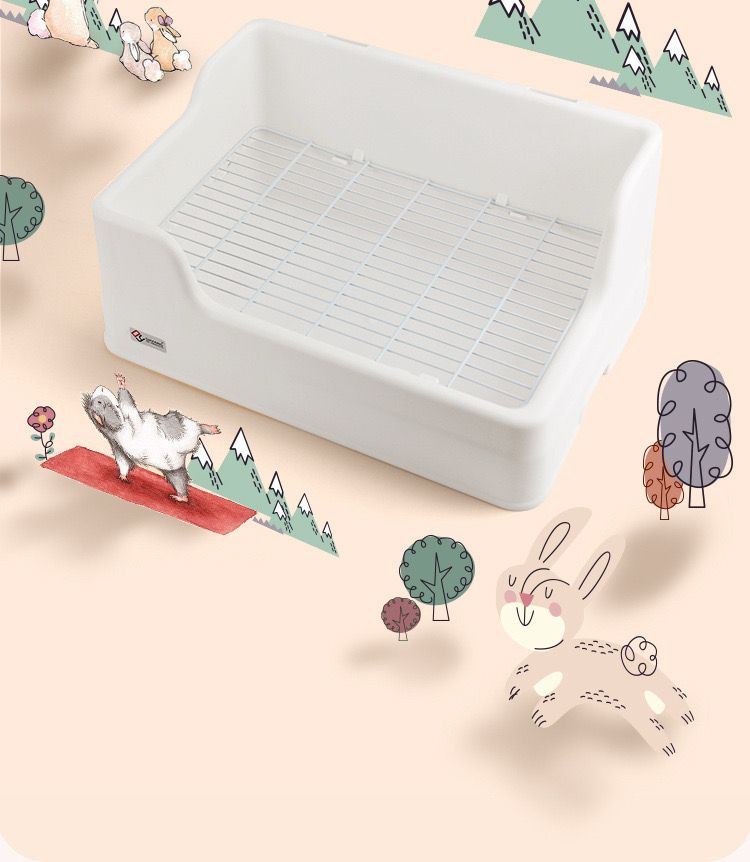 Anti-Tipping Anti-Spray Urine Double Fixed Rabbit Guinea Pig Pet toilet