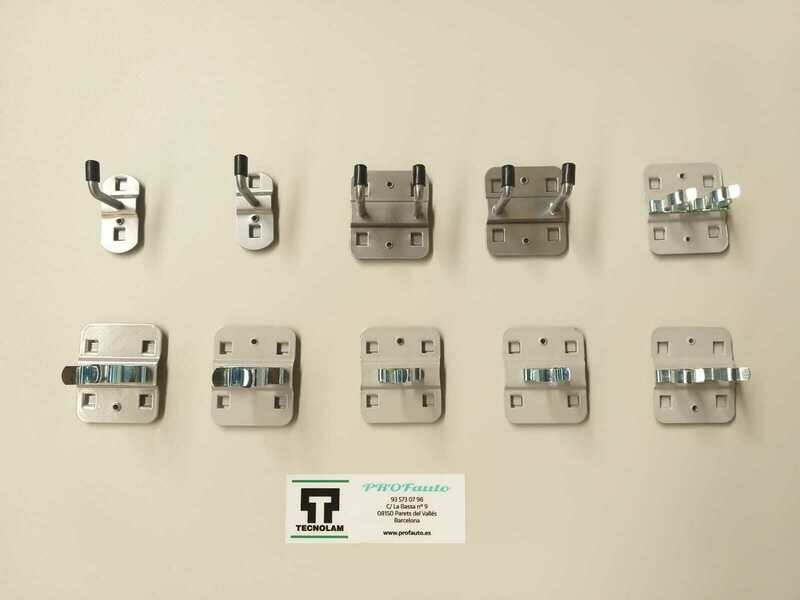 Kit 10 ganchos surtidos para panel perforado