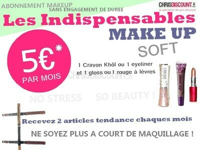 ABONNEMENT MAKEUP LÈVRES ET YEUX - LES INDISPENABLES SO BEAUTY BOX - FORFAIT SOFT POUR 5EUR/MOIS