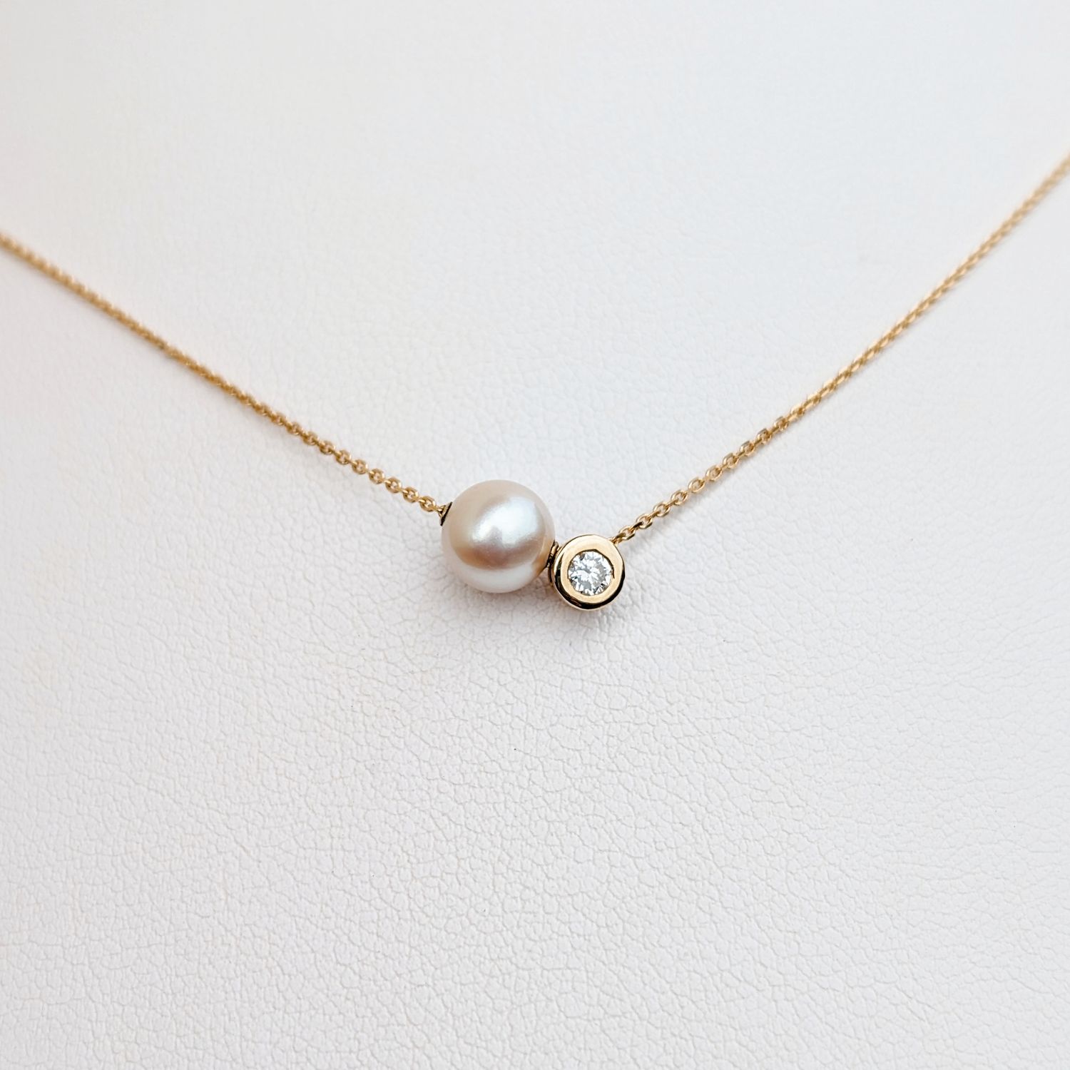 Radiant Slide Akoya Diamond Pendant