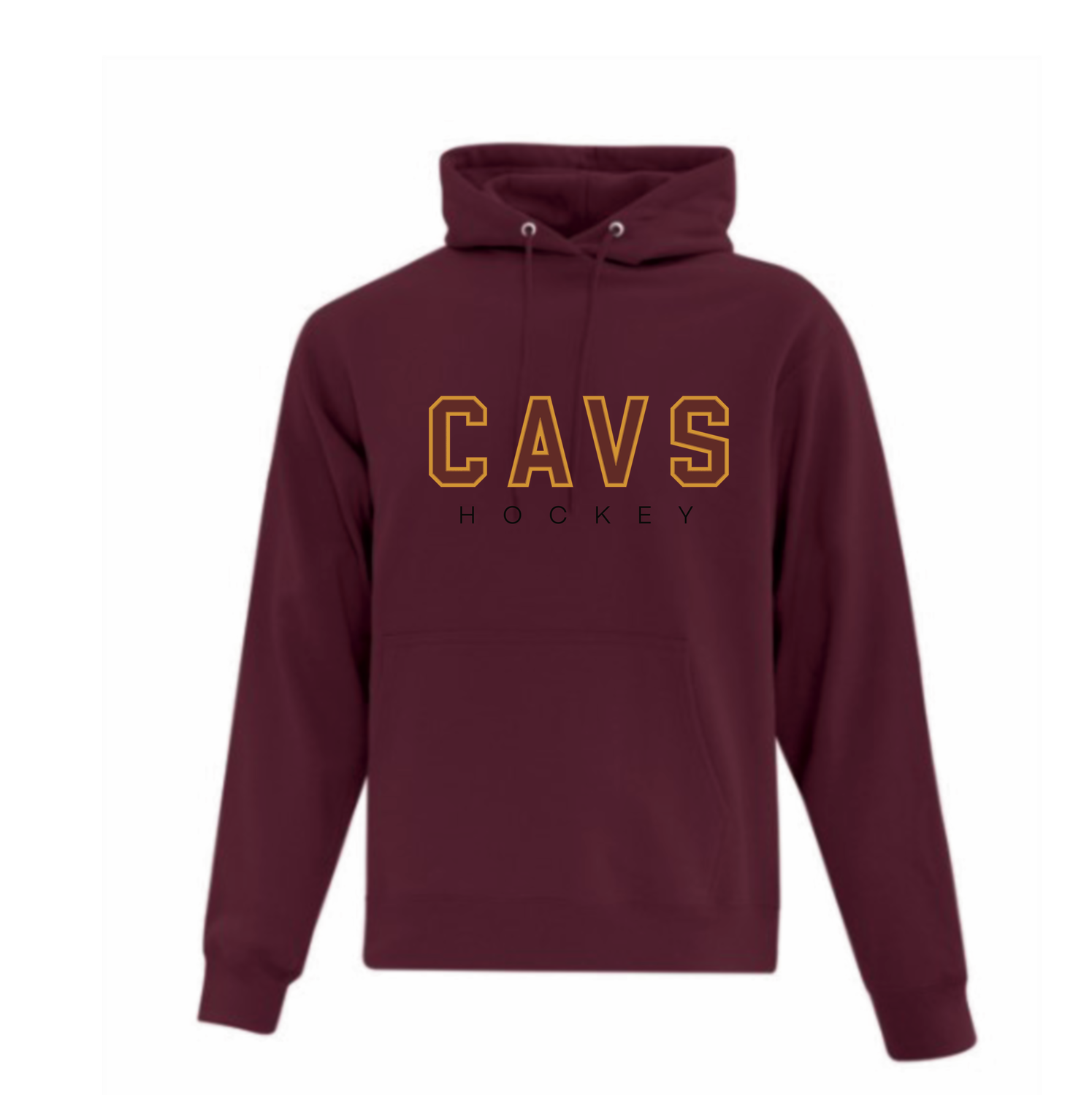 Partisans (Fans): Chandail à capuchon gris avec gros logo CAVS hockey