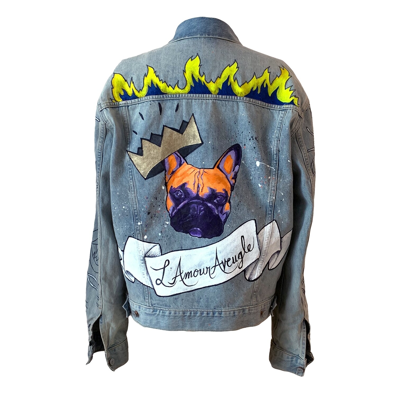 “Marin Amour” Hand Painted 1/1 Denim Jacket