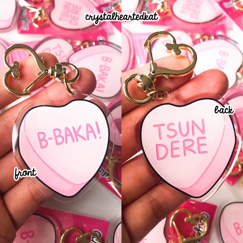 Candy Heart Keychain Charm - B-Baka! / Tsundere