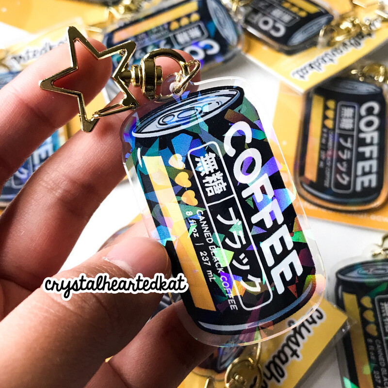 Canned Coffee Holographic Keychain Charm