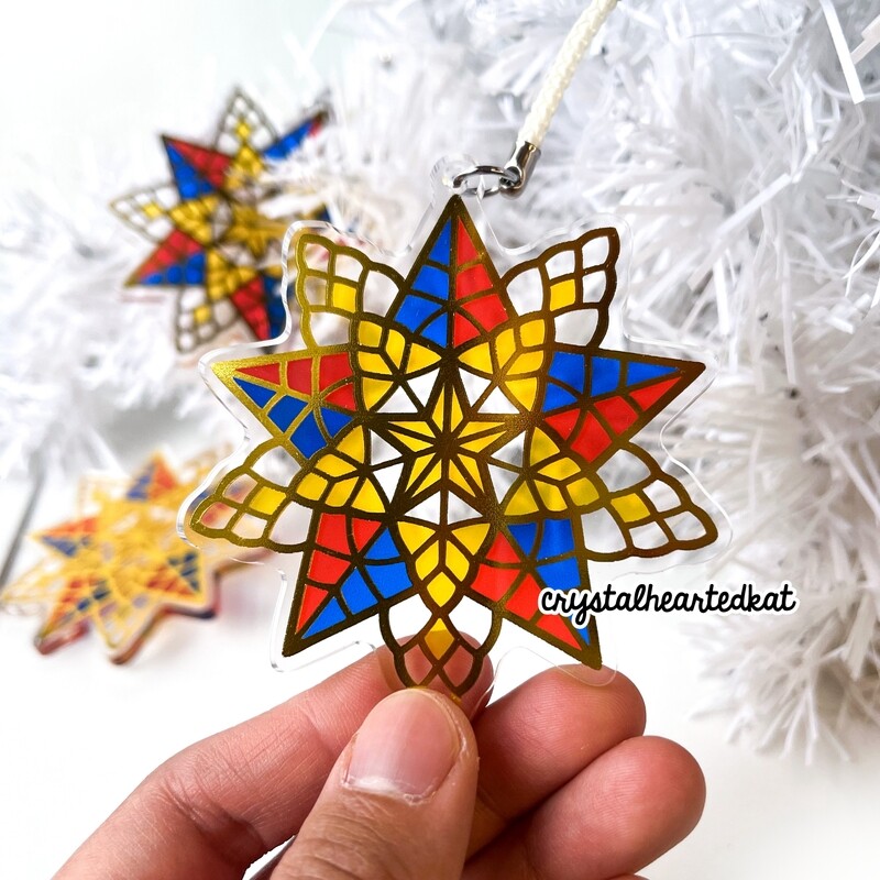 Filipino Parol Ornament | Star Shaped in Philippine Flag Colors
