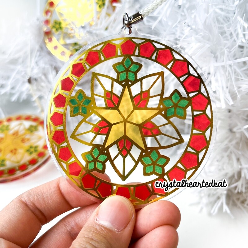 Filipino Parol Ornament | Round Design in Xmas Colors