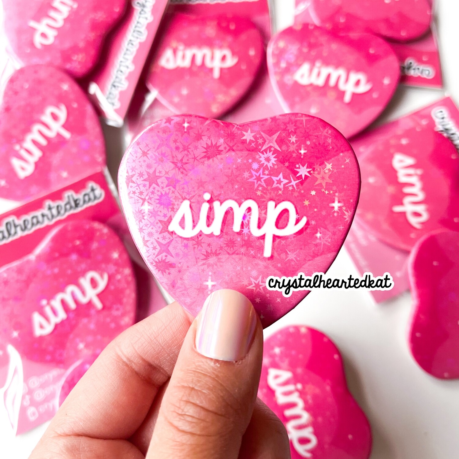 Simp | Holo Heart Button