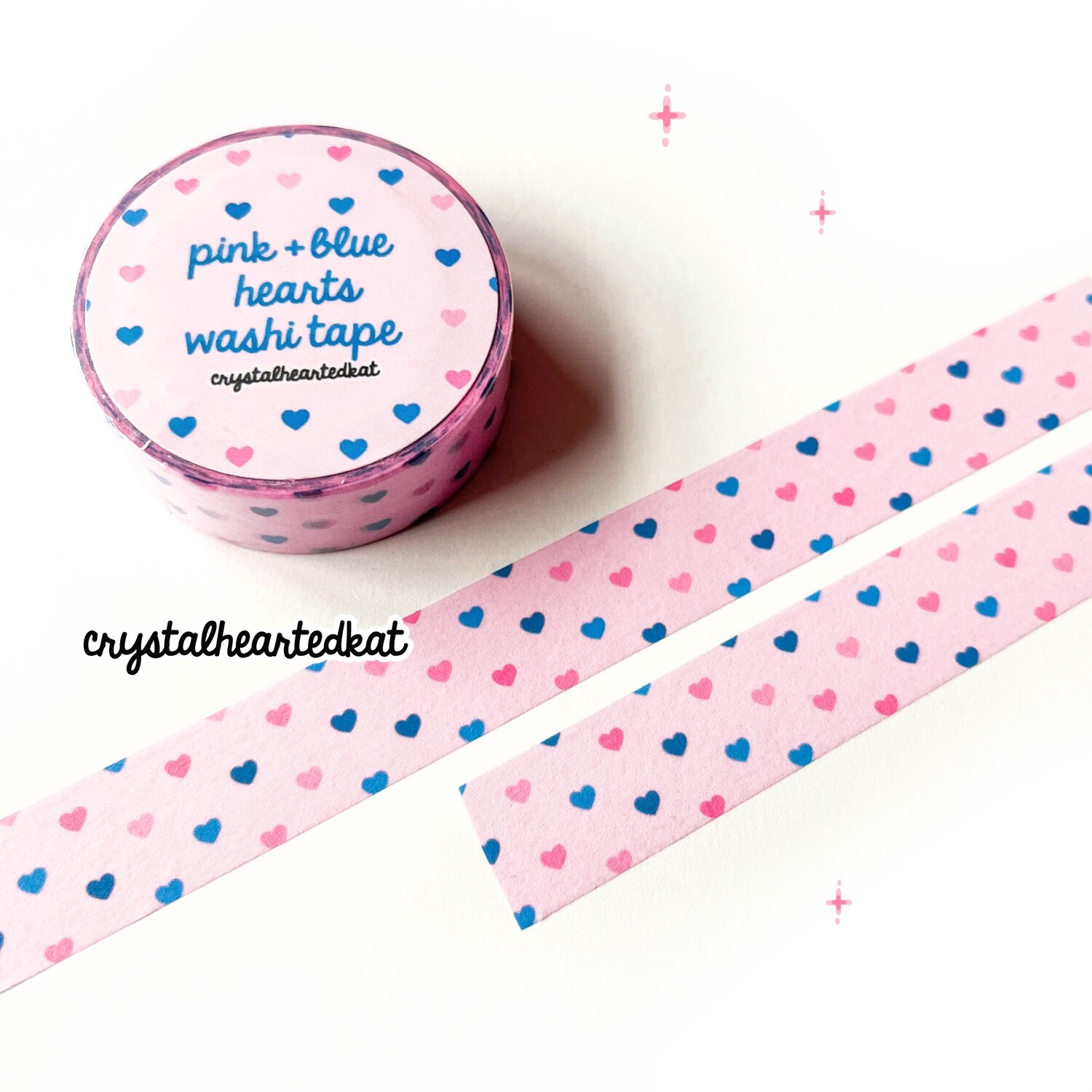 Pink & Blue Hearts Washi Tape