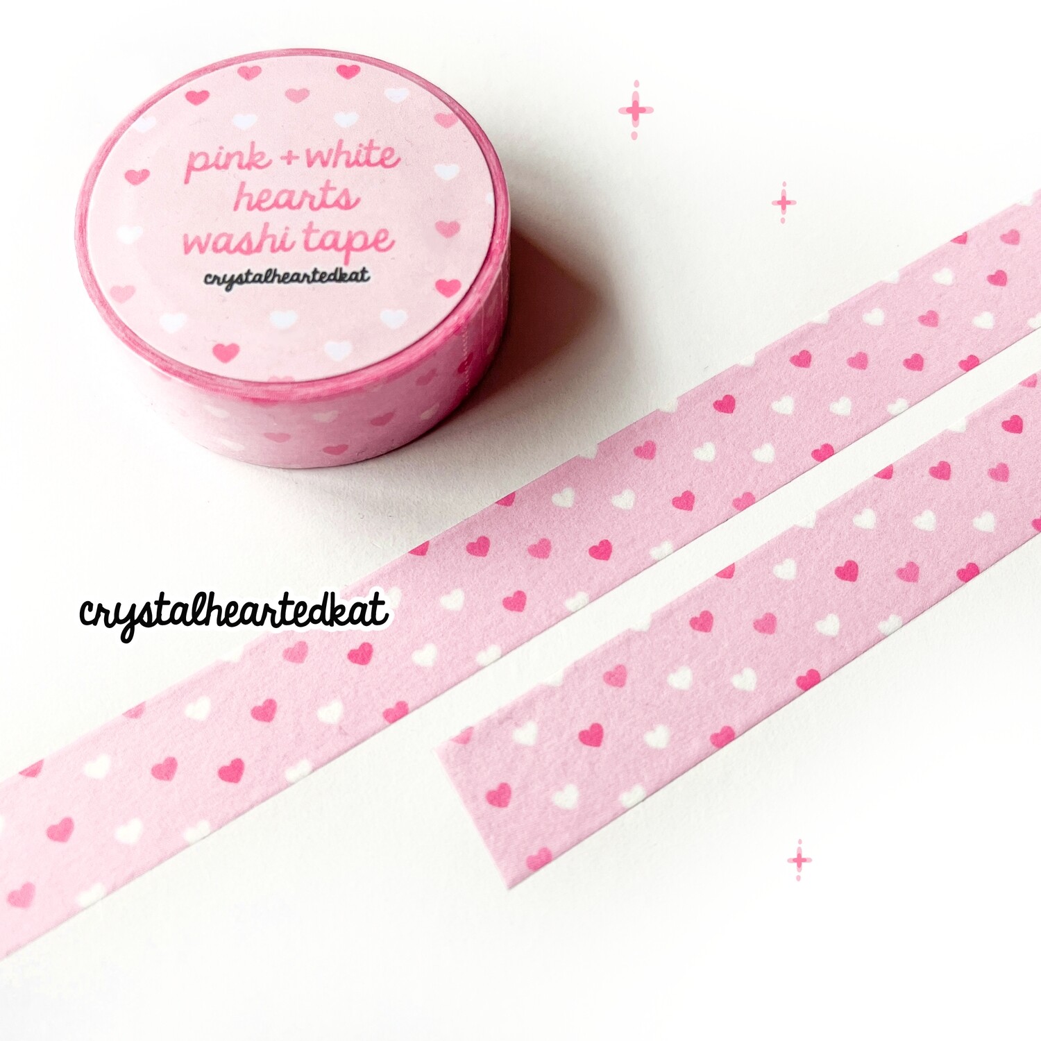 Pink & White Hearts Washi Tape