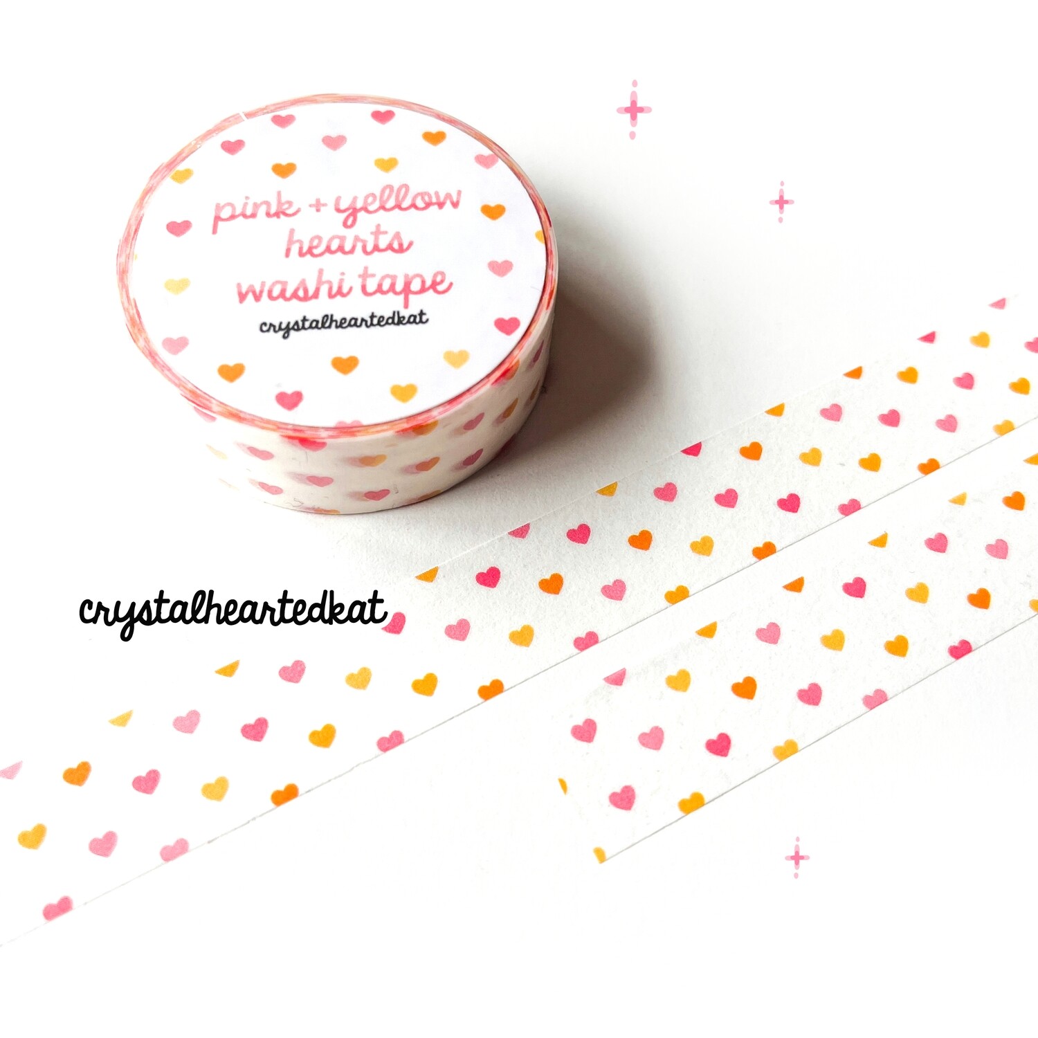 Pink & Yellow Hearts Washi Tape