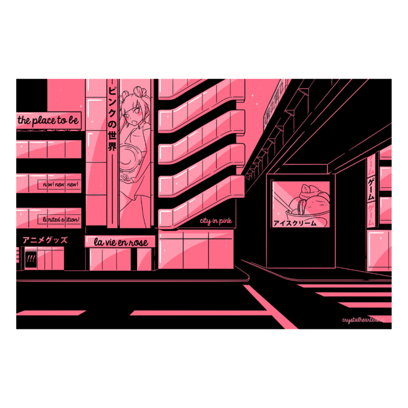 City in Pink - Large OC Art Print *12"x18"*