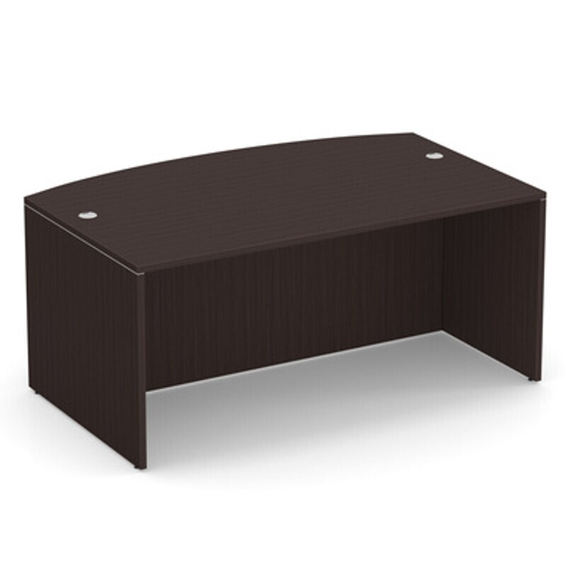 Mocha Bow Front Desk Shell