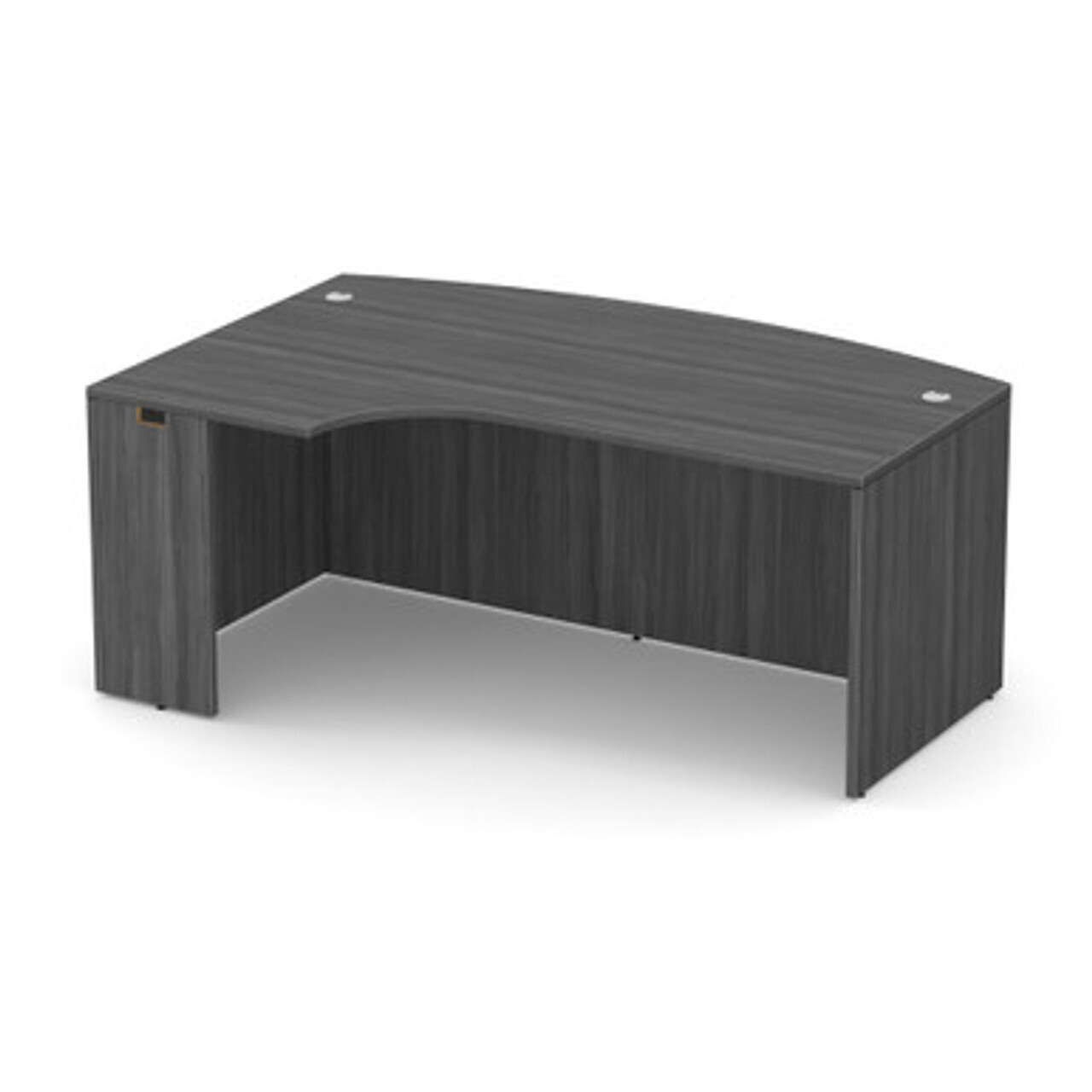 New Port Grey Bow Front Desk with L or R Corner Ext