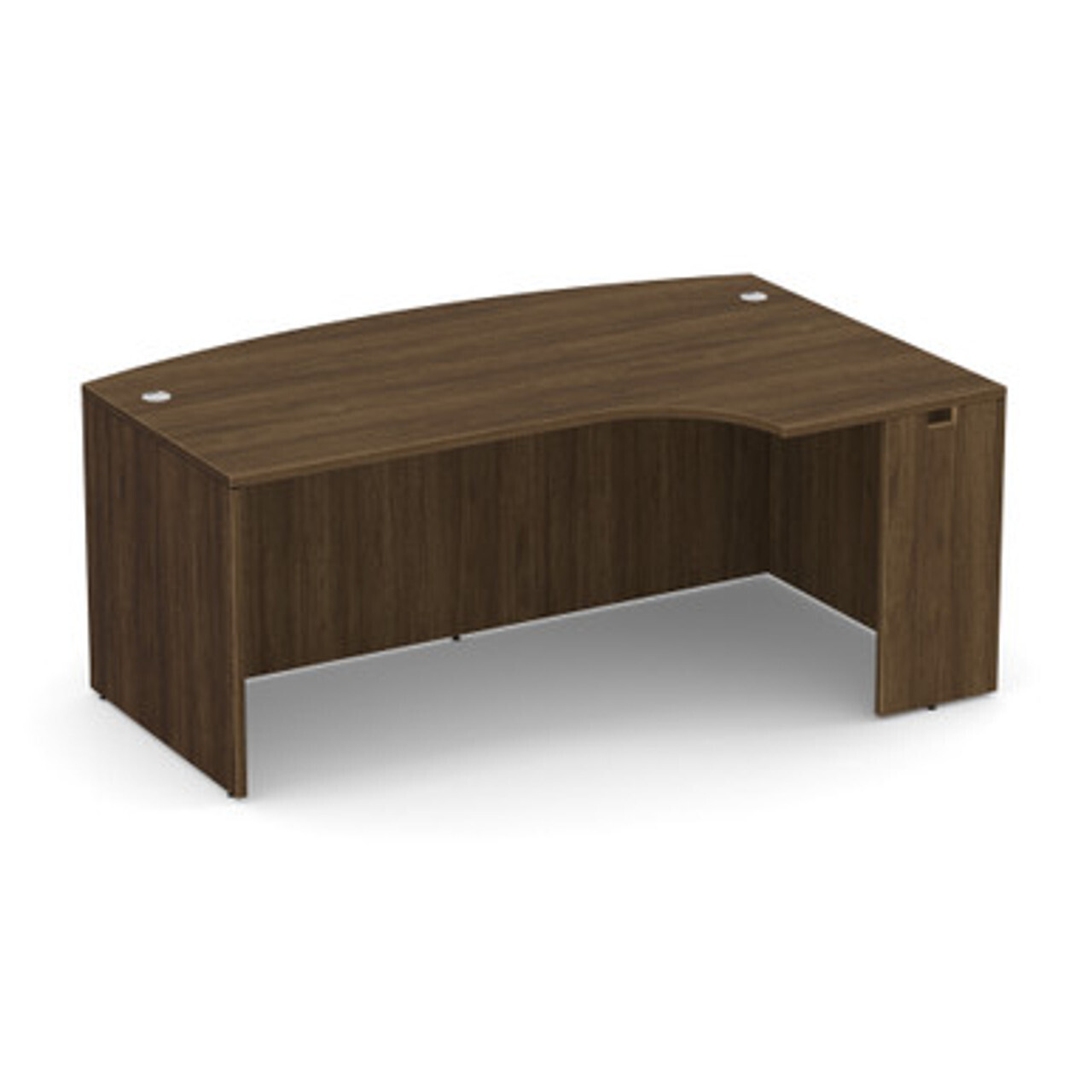 Walnut Bow Front Desk with L or R Corner Ext